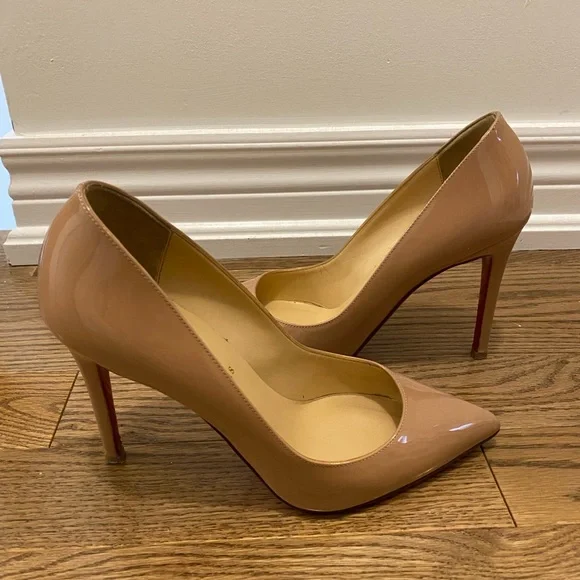 Christian Louboutin Pigalle 100 Nude Patent Leather in size 37. - Picture 3 of 6